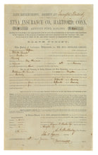 Load image into Gallery viewer, Full view of the folio front page displaying the printed Aetna Insurance Company headers and handwritten legal text