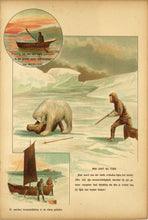 Load image into Gallery viewer, Internal spread featuring a full-page color lithograph of the expedition team on their search for the North Pole