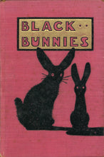 Load image into Gallery viewer, Front cover of Black Bunnies showing pink cloth boards with black stamped silhouettes and gilt title box