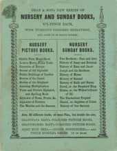 Load image into Gallery viewer, Rear wrapper view displaying the publisher advertisement for Dean and Son's New Series of Nursery and Sunday Books