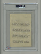 Load image into Gallery viewer, Full view of the 1927 Sigmund Freud signed letter inside its protective PSA/DNA archival encapsulation holder
