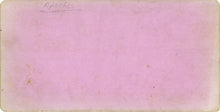 Load image into Gallery viewer, Full view of the lavender reverse side of the card mount displaying the modern pencil inscription Apaches
