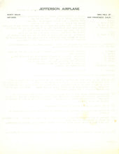 Load image into Gallery viewer, Jefferson Airplane 1969 Summer Itinerary Typescript