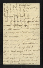 Load image into Gallery viewer, First page of a handwritten letter in ink on black-bordered mourning stationery displaying standard horizontal script with additional lines of text penned vertically across the horizontal handwriting.