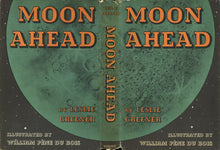 Load image into Gallery viewer, Two Original Space-Themed Graphite, Pen and Ink Drawings by William Pene du Bois Used as the Dust Jacket and Endpapers for "Moon Ahead" by Leslie ...