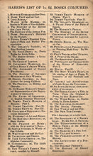 Load image into Gallery viewer, Inside back wrapper displaying the original printed publisher's advertisement for J. Harris and Son children's books