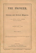 Load image into Gallery viewer, The Pioneer. A Literary and Critical Magazine. Vol. I -- No. I, Vol. I -- No. II and Vol. I -- No. III; Three Issues Being the Magazines Complete Run