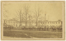 Load image into Gallery viewer, Rare Circa 1867 Albumen Print CDV Titled "Prisoners in the Ohio Penitentiary on Their Way to Dinner."