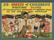 Load image into Gallery viewer, 32 Sheets of Children's Writing Paper with Combination Envelopes and Friendly Seals all the Funnies from Funnyland (code no. 307)