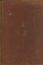 Load image into Gallery viewer, Front cover of a dark brown cloth book with decorative blind-stamped borders.