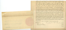 Load image into Gallery viewer, Partial printed legal form with hand-inked filled fields displaying two distinct physical signatures on the execution lines.
