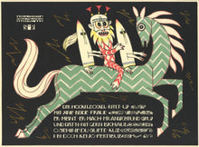 Load image into Gallery viewer, Full horizontal view of the second color lithographed plate showing the distinct Vienna Secession graphic style and integrated Basel German calligraphic text