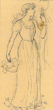 Load image into Gallery viewer, Original pencil sketch on paper depicting a young woman in profile, with a small discolored spot to the right.