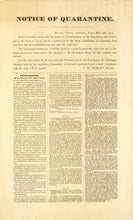 Load image into Gallery viewer, Notice of Quarantine. Galveston, Texas, May 15th, 1873