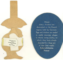 Load image into Gallery viewer, Post World War I France Relief Effort Chicken and Egg Novelty Fund Raising Item