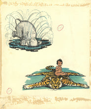 Load image into Gallery viewer, 115 Original Pen, Ink and Watercolor Drawings by Berta and Elmer Hader Published in SONNY ELEPHANT by Madge A. Bigham