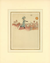 Load image into Gallery viewer, Two Original Graphite, Ink and Watercolor Drawings by Kate Greenaway, Published in Her Book "Under the Window"