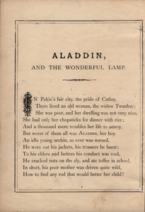 Aladdin or the Wonderful Lamp With Five Set Scenes and Nine Trick Changes. (Dean & Son's Pantomime Toy Books)