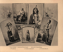 Load image into Gallery viewer, Internal photographic plate depicting five portraits of Siouan Indians
