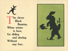 Load image into Gallery viewer, Full-page spread showing a humorous juvenile verse opposite a black silhouette illustration
