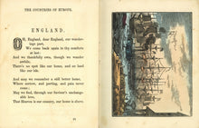 Load image into Gallery viewer, Open page spread showcasing the verse typography alongside full-page hand-colored engraving of England
