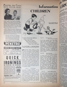 Original Pen and Ink Drawing by Tony Sarg Captioned "Is It Preferable to Drink Milk or Coffee?" Published in Parents' Magazine