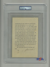 Load image into Gallery viewer, Full view of the 1927 Sigmund Freud signed letter inside its protective PSA/DNA archival encapsulation holder
