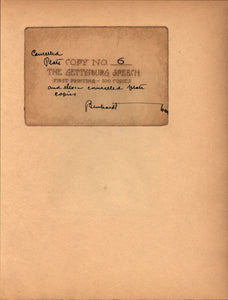 The Gettysburg Speech by Abraham Lincoln Delivered on Nov. 19, 1863.