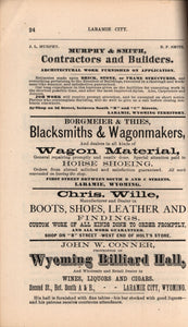 History and Directory of Laramie City, Wyoming Territory, Comprising a Brief History of Laramie City From Its First Settlement to the Present ...