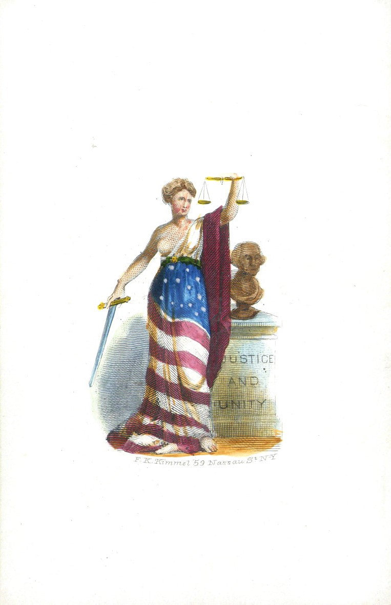 Hand-Colored Proof Card for the Patriotic Cover 