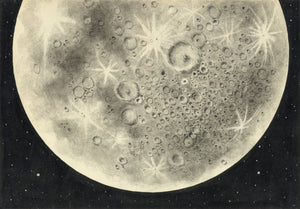 Two Original Space-Themed Graphite, Pen and Ink Drawings by William Pene du Bois Used as the Dust Jacket and Endpapers for "Moon Ahead" by Leslie ...