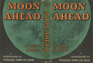 Two Original Space-Themed Graphite, Pen and Ink Drawings by William Pene du Bois Used as the Dust Jacket and Endpapers for "Moon Ahead" by Leslie ...