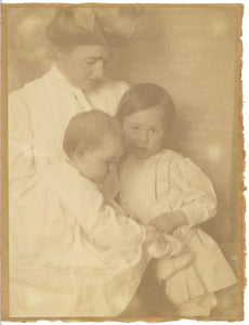 Gertrude Kasebier (1852-1934): Mother and Daughter With Potted Bulb; Platinum Print, Circa 1910