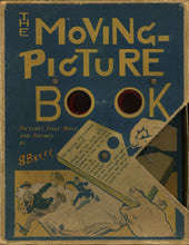 Load image into Gallery viewer, Front view of original two-part box lid replicating the book cover design with die-cut window lenses
