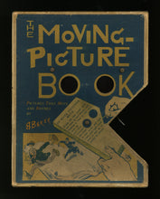 Load image into Gallery viewer, Front view of original box lid replicating the book cover design with die-cut window lenses and crank
