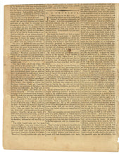 Load image into Gallery viewer, Death Notice for Phillis Peters, Formerly Phillis Wheatley, Printed in the Massachusetts Centinel, Wednesday, December 8, 1784 [No. 23, Vol. 11]
