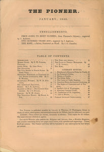 The Pioneer. A Literary and Critical Magazine. Vol. I -- No. I, Vol. I -- No. II and Vol. I -- No. III; Three Issues Being the Magazines Complete Run