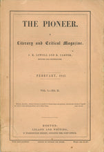 Load image into Gallery viewer, The Pioneer. A Literary and Critical Magazine. Vol. I -- No. I, Vol. I -- No. II and Vol. I -- No. III; Three Issues Being the Magazines Complete Run
