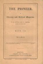 Load image into Gallery viewer, The Pioneer. A Literary and Critical Magazine. Vol. I -- No. I, Vol. I -- No. II and Vol. I -- No. III; Three Issues Being the Magazines Complete Run
