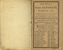 Load image into Gallery viewer, Poor Will&#39;s Pocket Almanack, for the Year 1784
