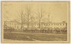Rare Circa 1867 Albumen Print CDV Titled "Prisoners in the Ohio Penitentiary on Their Way to Dinner."