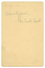 Load image into Gallery viewer, Original Circa 1895 Cabinet Card Photograph of Calamity Jane, Titled in the Negative &quot;Calamnity [sic] Jane, Gen. Crook&#39;s Scout.&quot;
