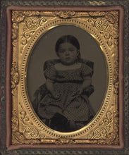 Load image into Gallery viewer, A Superb, Crystal Clear, Ninth Plate Ambrotype Photograph of a Cute Toddler, with Subtle Hand-Tinting to the Cheeks
