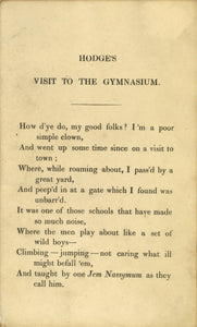 Hodge's Visit to the Gymnasium. Dedicated to Grown-Up Babies of Both Sexes.