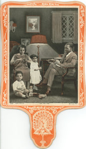 Circa 1930 Cardboard Church Fan "Home Sweet Home" Featuring an African-American Family in their Home (code no. 7320)