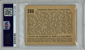 Original Pen, Ink and Watercolor Artwork for Gum, Inc.'s 1938 Horrors of War Card #286: "Chamberlain Meets Hitler in Peace Effort;" Sold with a PSA...