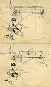 Six Original Pen and Ink Drawings by "Hy" Mayer That Were Published in St. Nicholas Magazine