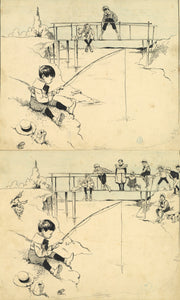 Six Original Pen and Ink Drawings by "Hy" Mayer That Were Published in St. Nicholas Magazine