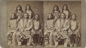 Rare Circa 1880 Albumen Photograph "Stereograph" ("Stereoview") Featuring Ute Chiefs Titled in the Negative, "331 The Late Ute Chief Ouray & ...