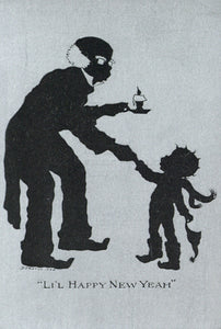 Original Pen and Ink Drawing Featuring Two African Americans in Silhouette